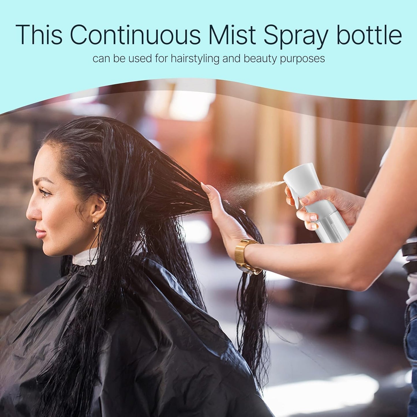 Spray Bottle for Hair – Continuous Mister Spray Bottle for Hairstyling, Cleaning, Plants, Pets, Barbers, Salons, Essential Oil Scents (White, 6.8/200Ml)
