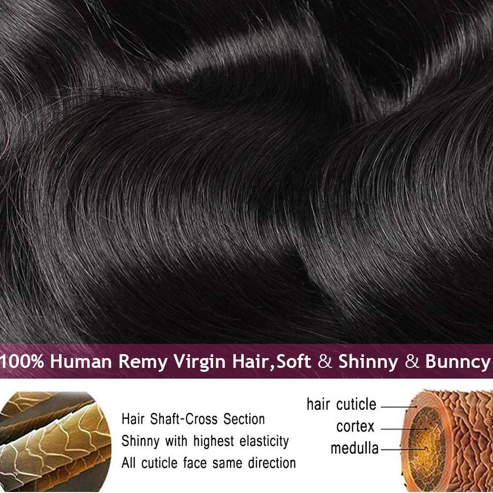 10A Body Wave 1 Bundle Brazilian Virgin Human Hair Bundles 100% Unprocessed Virgin Hair Single Bundles Body Wave Weave(28 Inch)