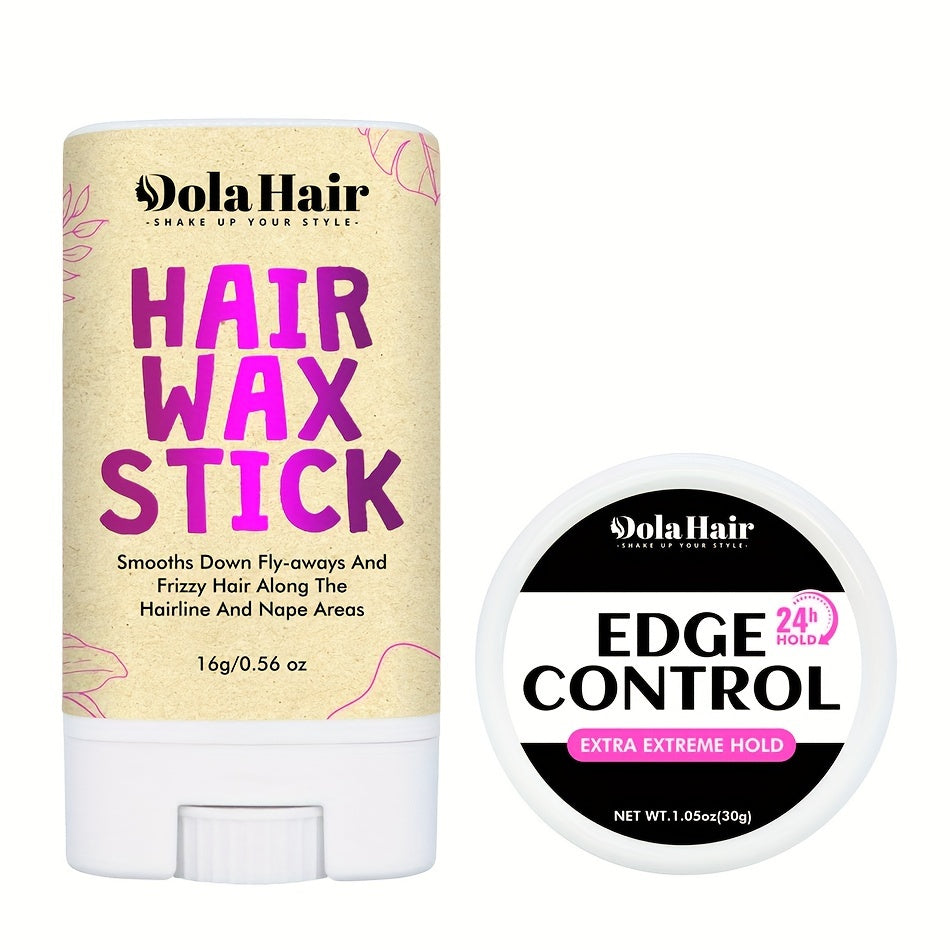 Hair Wax Stick Kit, Edge Control Wax Stick For Hair Flyaways, Long-Lasting Styling Wax Stick, Edge Control For Edges, Hair Pomade Stick Smoothing & Slick Stick For Wigs