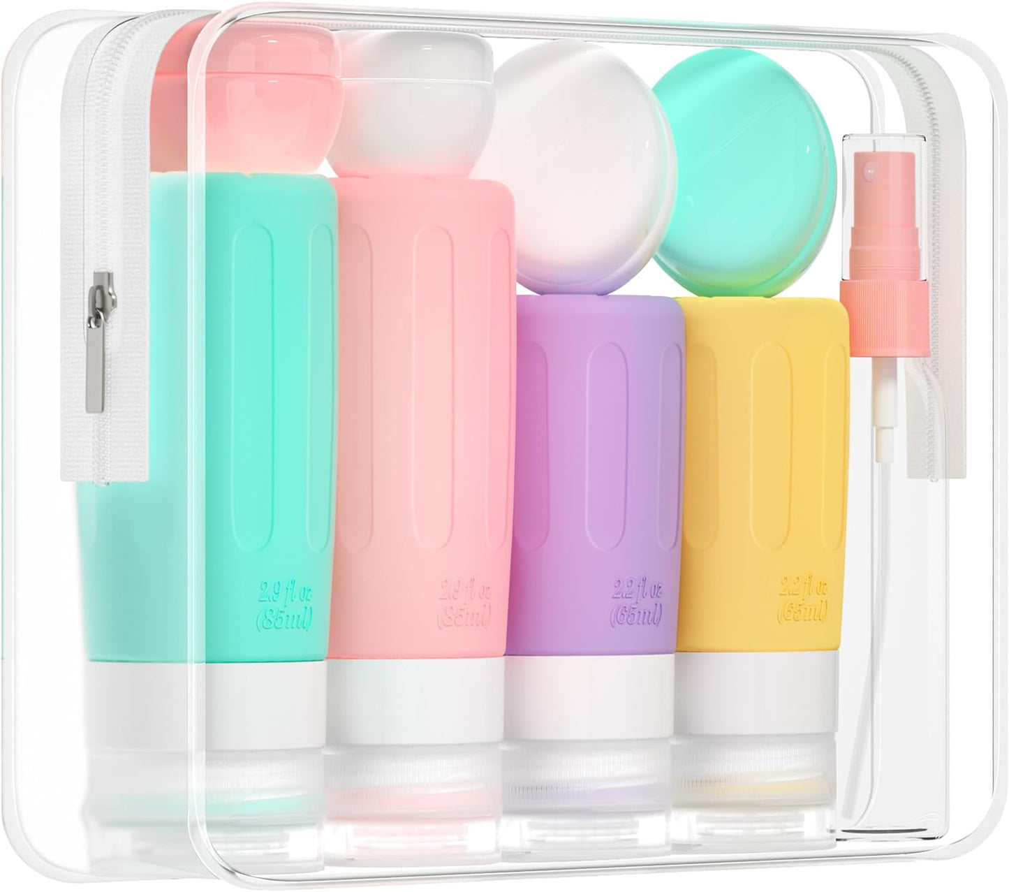 16 Pack Travel Bottles Set for Toiletries, TSA Approved Travel Containers Leak Proof Silicone Squeezable Travel Accessories 2Oz 3Oz for Shampoo Conditioner Lotion Body Wash (BPA Free)
