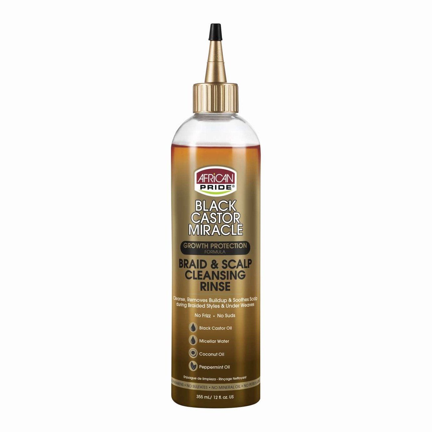 African Pride Black Castor Miracle Braid Scalp Cleansing Rinse 12 Oz