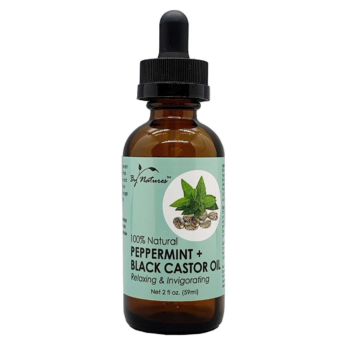 By Natures 100% Natural Peppermint Black Castor Oil 2.0 Fl Oz