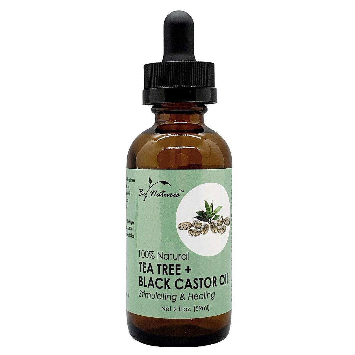 By Natures 100% Natural Tea Tree Black Castor Oil 2.0 Fl Oz