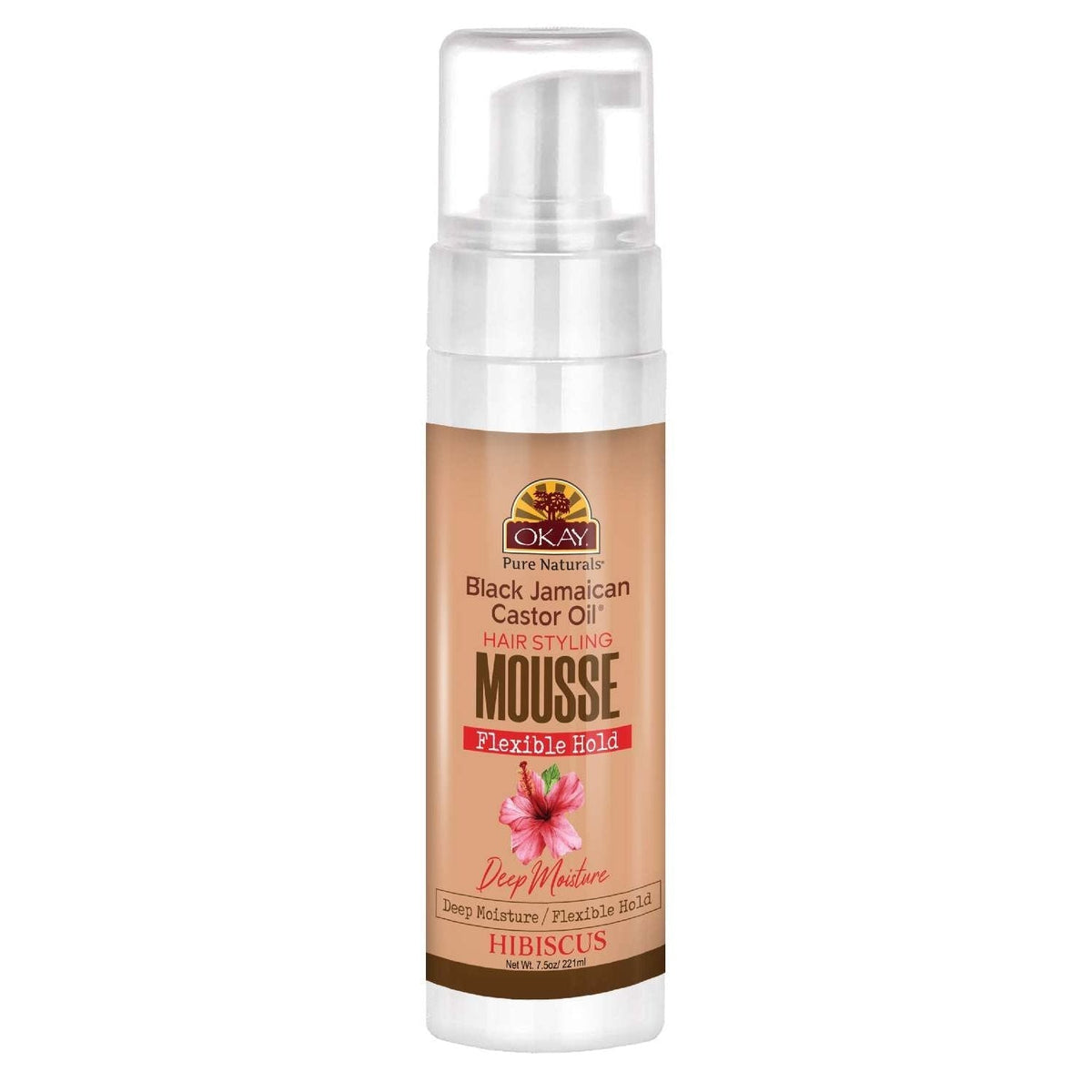 Okay Black Jamaican Castor Oil Hibiscus Hair Styling Mousse 7.5 Oz