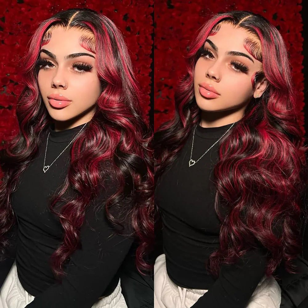 Burgundy Body Wave Lace Front Wig 1B 99J