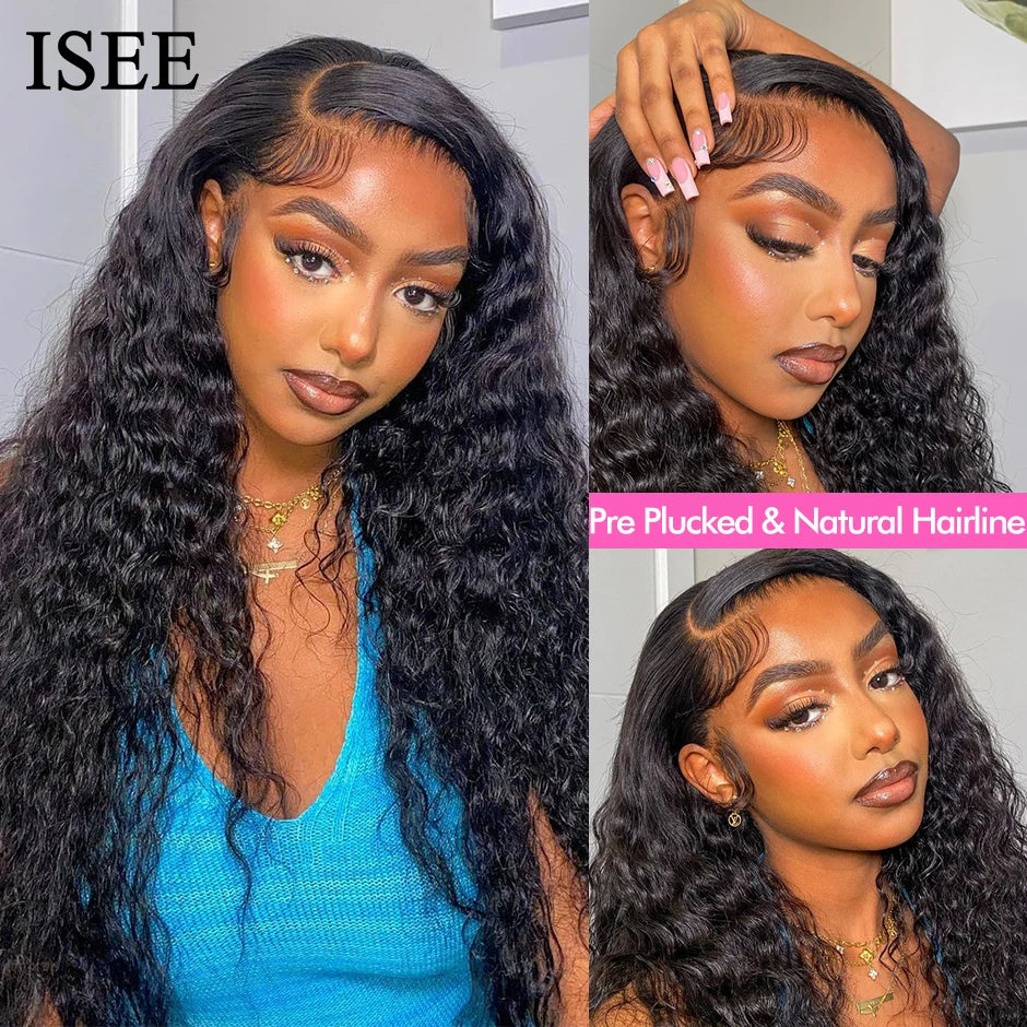 Water Wave Lace Closure Wigs ISEE HAIR Water Wave 4X4 Lace Closure Wigs For Women Mongolian Water Wave 13x4 Lace Front Wigs