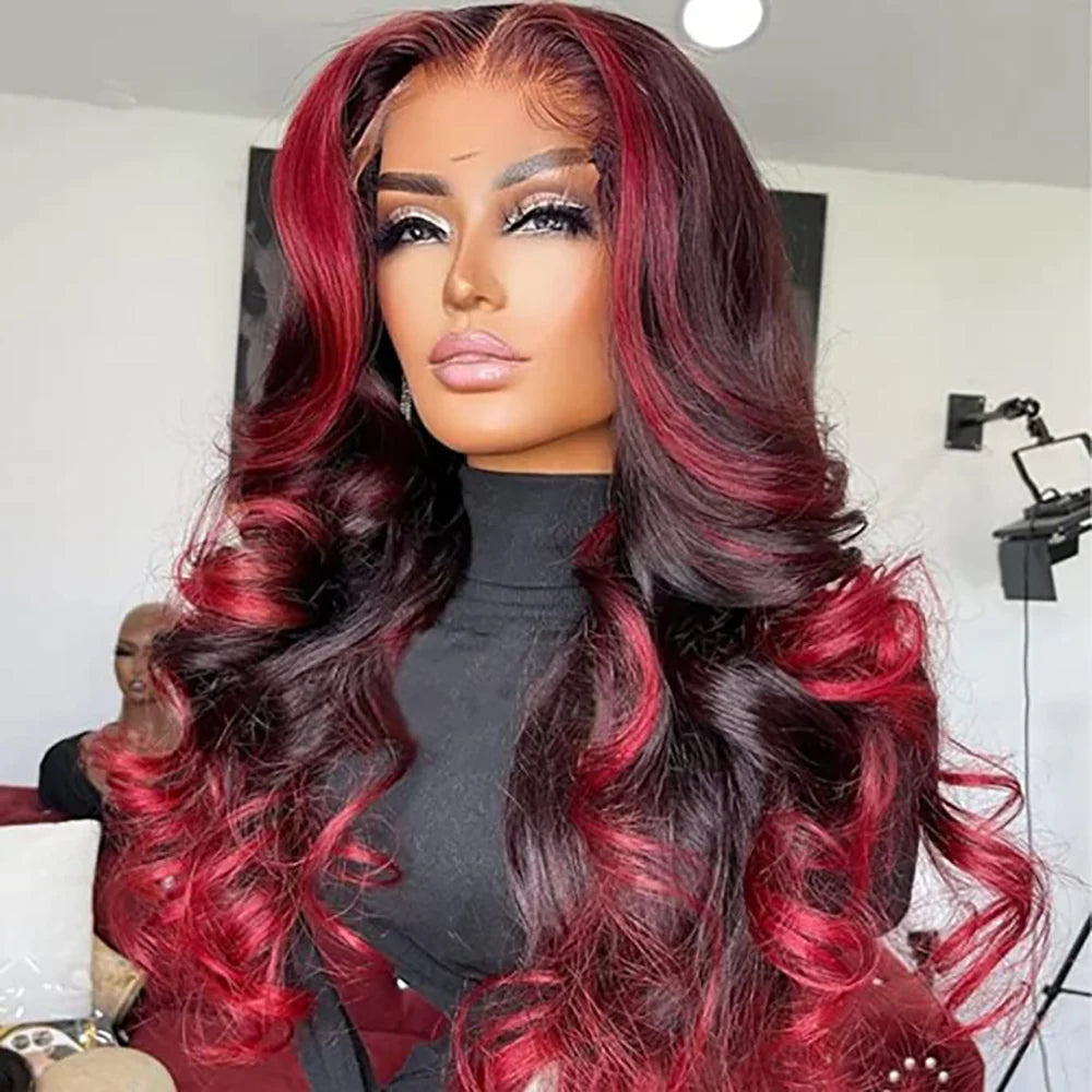 Burgundy Body Wave Lace Front Wig 1B 99J