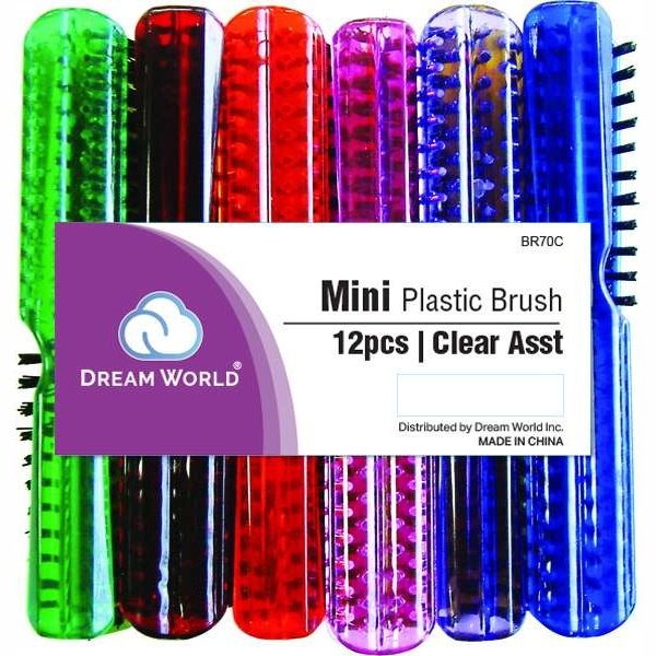Brittny Plastic L-70 Mini Brush Assorted Clear Colors