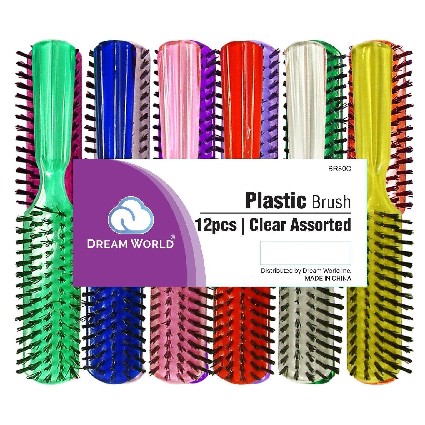 Brittny Plastic L-80 Brush Assorted Clear Colors