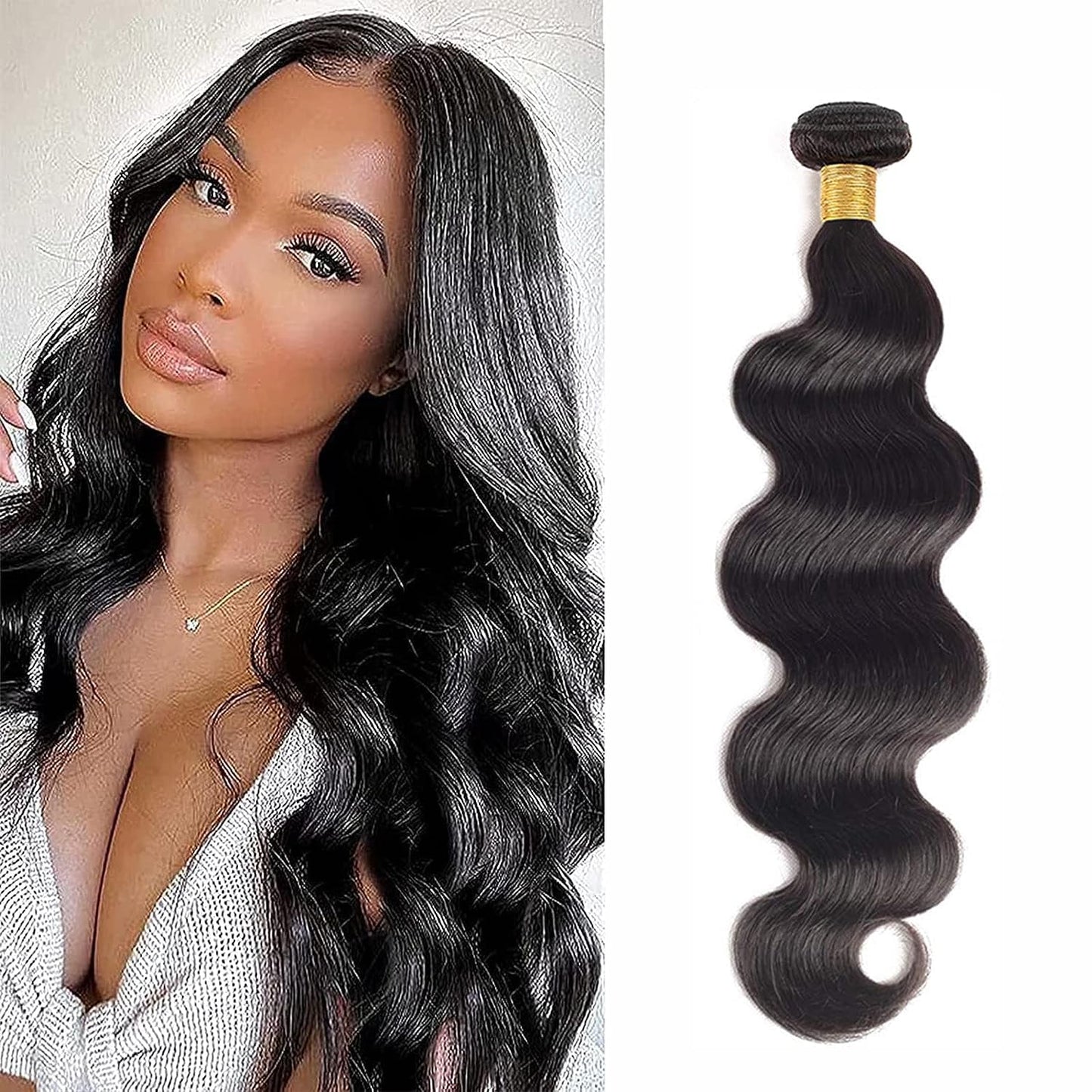 10A Body Wave 1 Bundle Brazilian Virgin Human Hair Bundles 100% Unprocessed Virgin Hair Single Bundles Body Wave Weave(28 Inch)