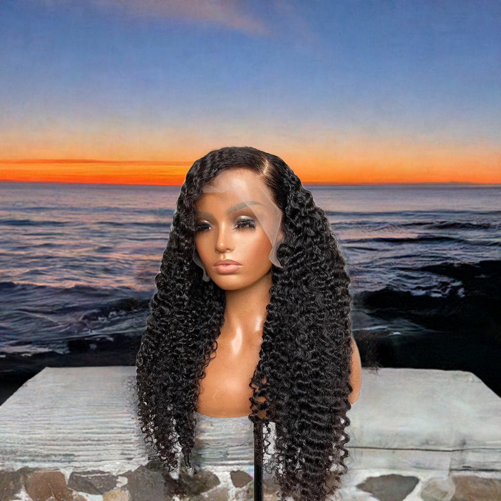 20'-30' Deep Wave 13×4 Lace Front Human Hair Wig Malaysian Remy Curly Hair