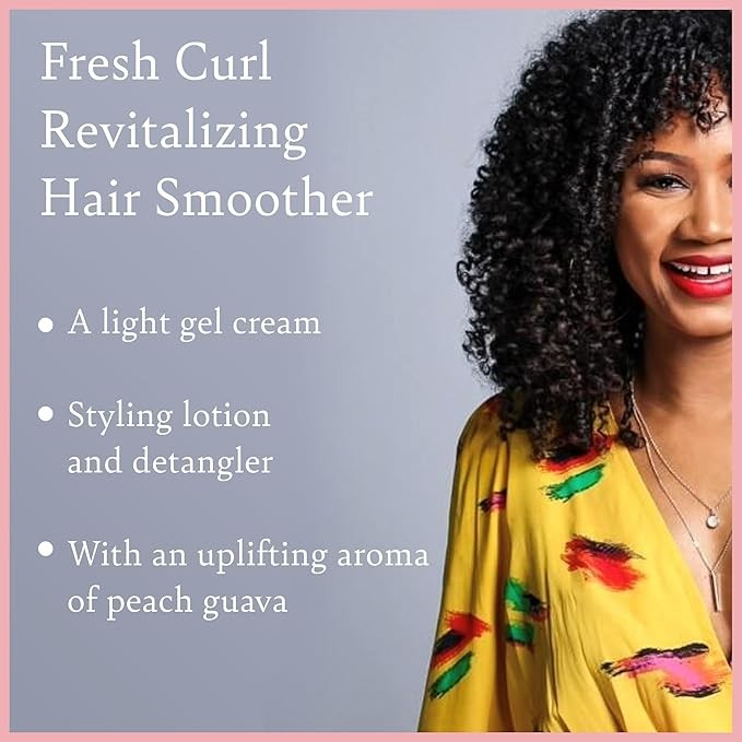Camille Rose Fresh Curl Hair Styling Lotion & Detangler, with Avocado and Castor Oil, to Moisturize and Promote Hair Growth, for all Hair Types, 8 oz