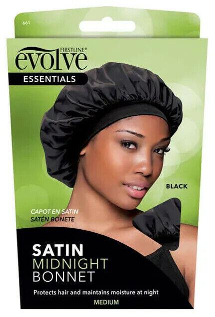Firstline Evolve Essentials Black Satin Midnight Bonnet