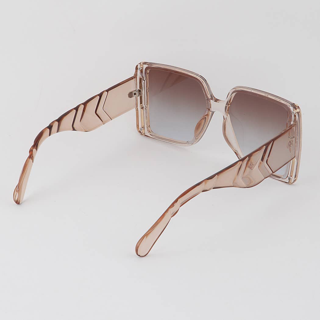 Modern Stripe Box Sunglasses: Mix Color