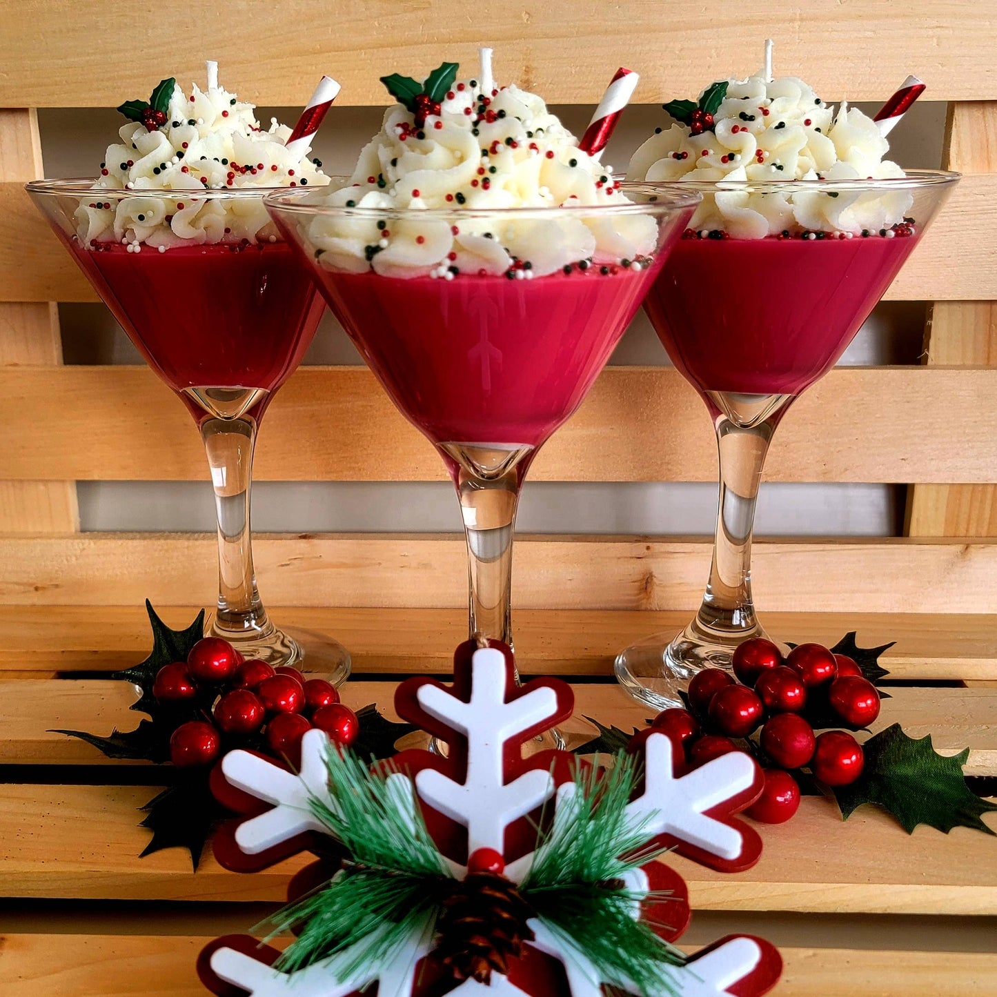 Holiday Cheer Martini theme soy wax candle