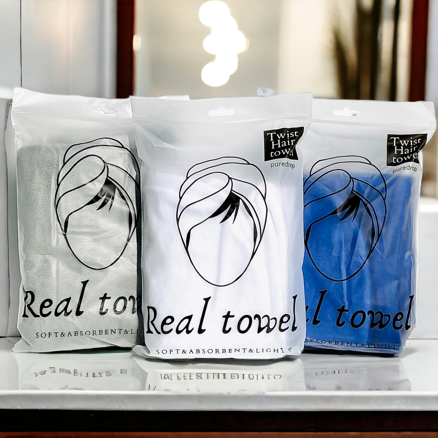 Microfiber Twisted Hair Towel - White