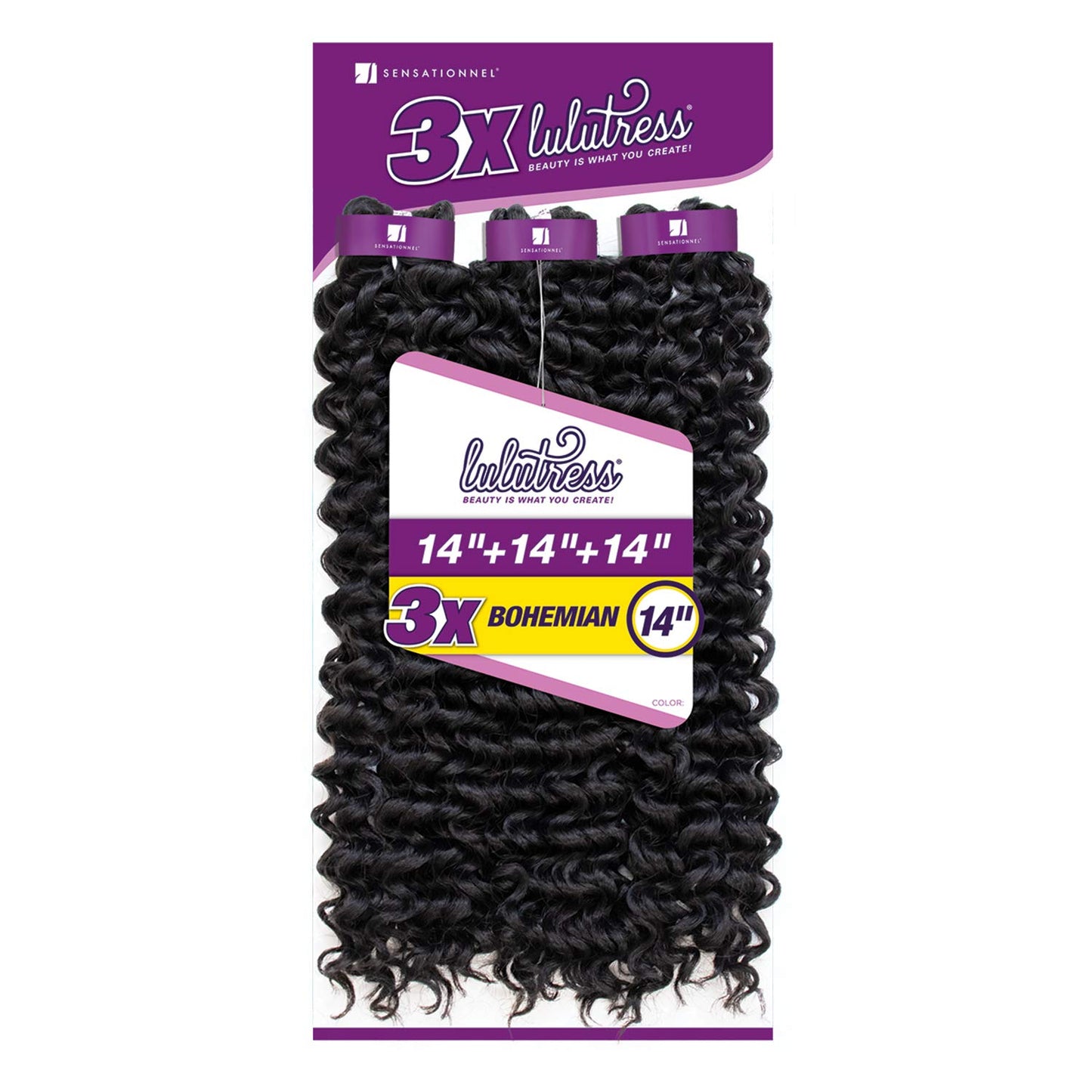 Sensationnel Lulutress Crochet Braiding Hair -3X 1B DIY Hair Style Crochet Braids Hair Extensions All Kanekalon Flame Retardant Synthetic Fiber Locs Premade Precurled Twists Color Braids