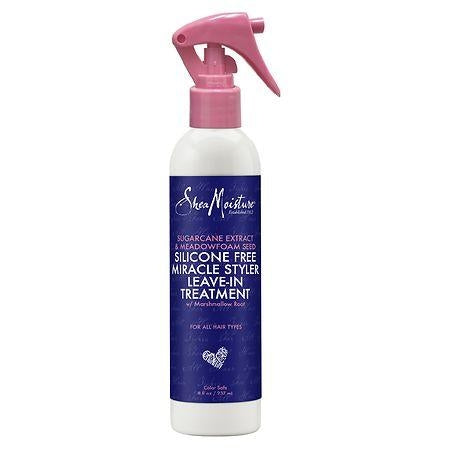 Shea Moisture Silicone Free Miracle Styler Leave In Conditioner Spray with Sugarcane Extract and MeadowFoam Seed, Unisex Leave In Treatment Detangler Spray