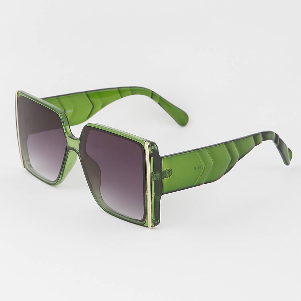 Modern Stripe Box Sunglasses: Mix Color