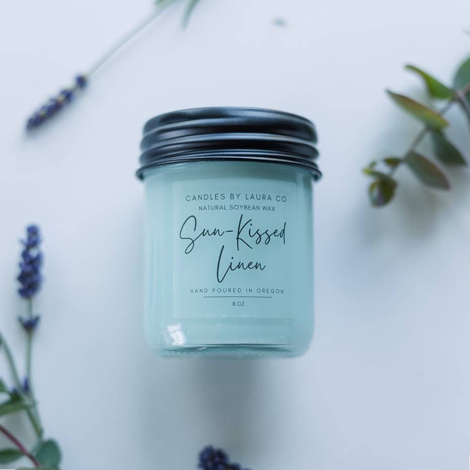 Sunkissed Linen Soy Jar Candle: 8 oz