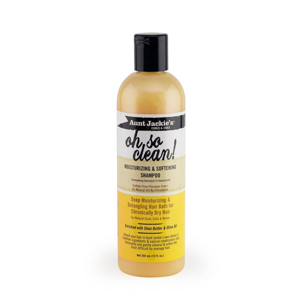 Aunt Jackie's Curls and Coils Oh So Clean Deep Moisturizing and Softening Hair Shampoo for Natural Curls, Coils and Waves, Enriched Shea Butter