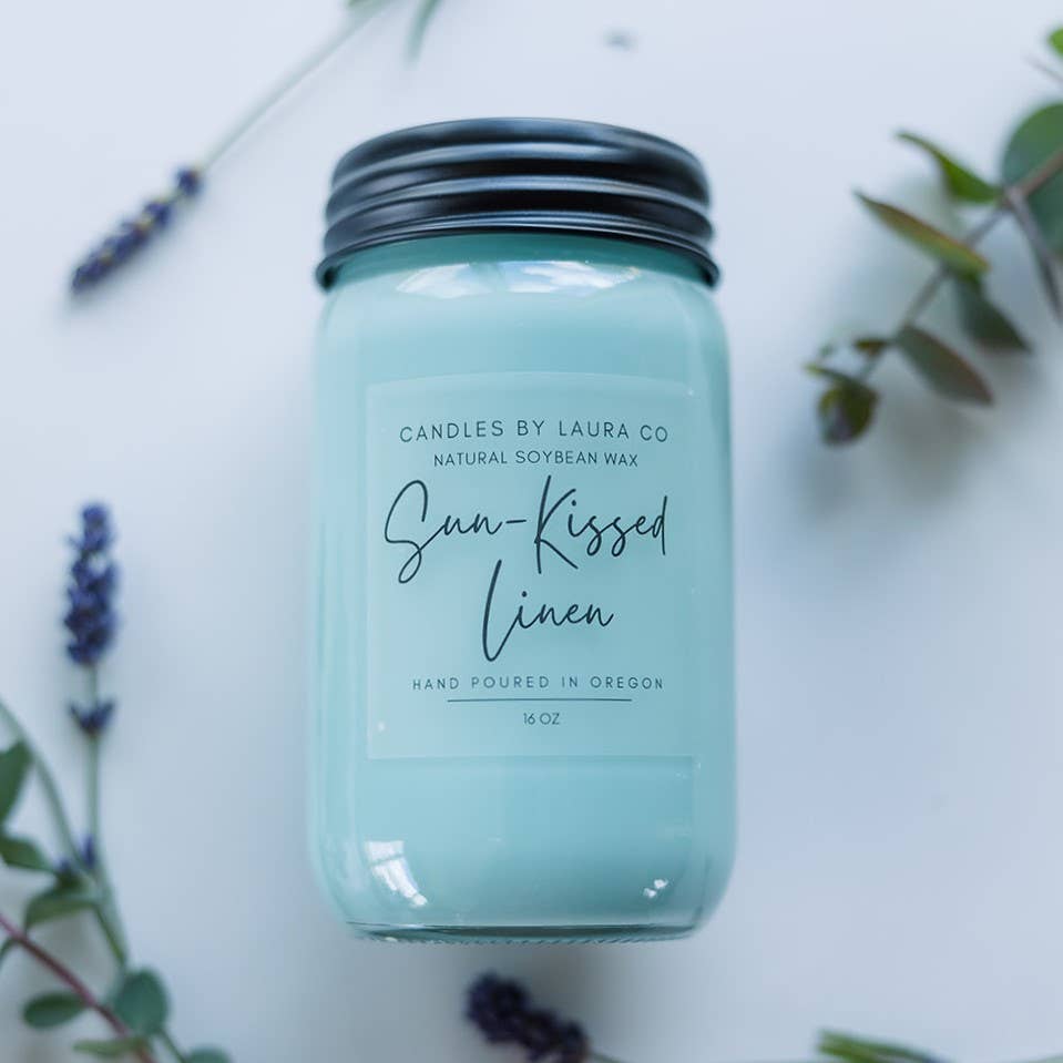 Sunkissed Linen Soy Jar Candle: 8 oz