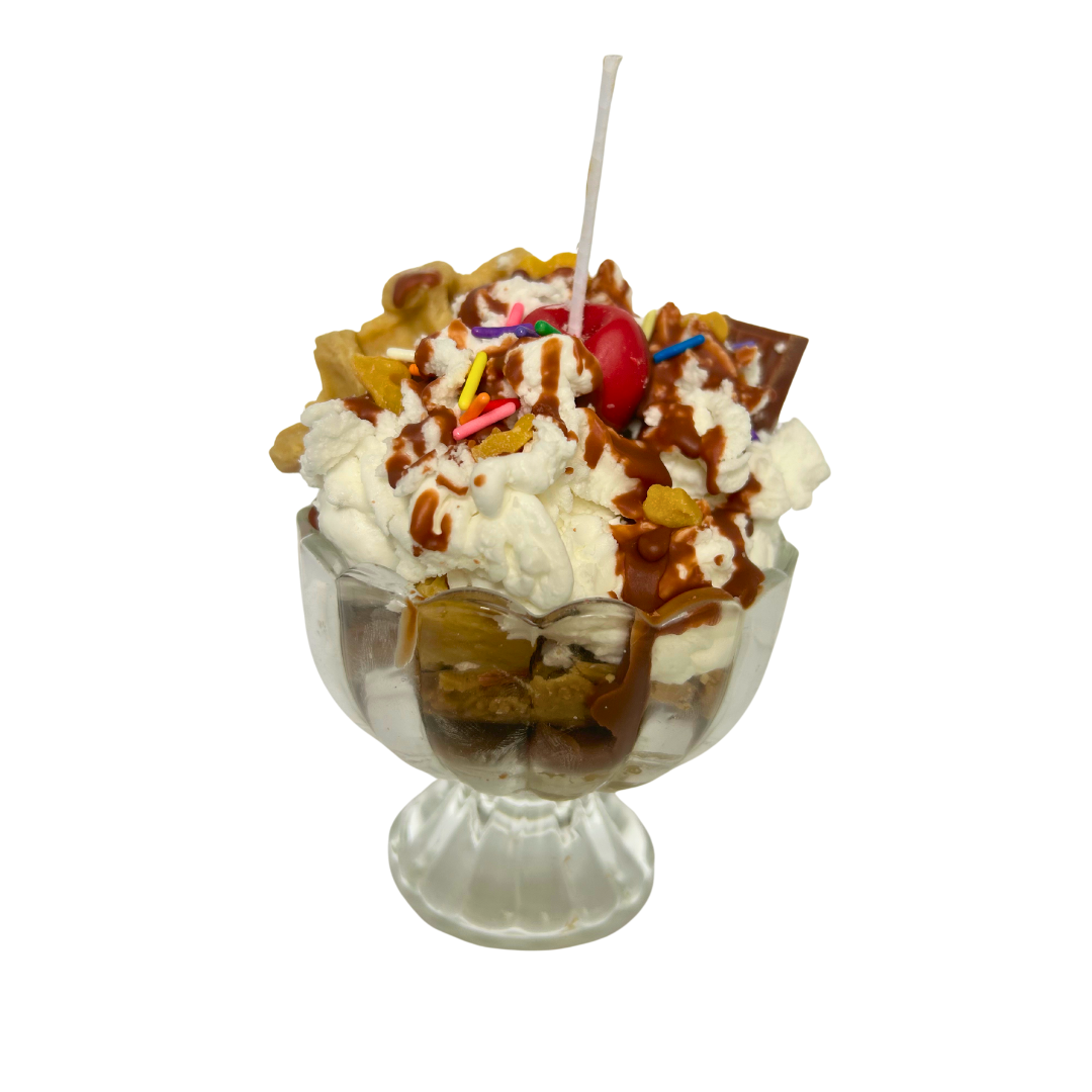 Strawberry scoop Waffle Sundae Bowl Soy Wax Candles