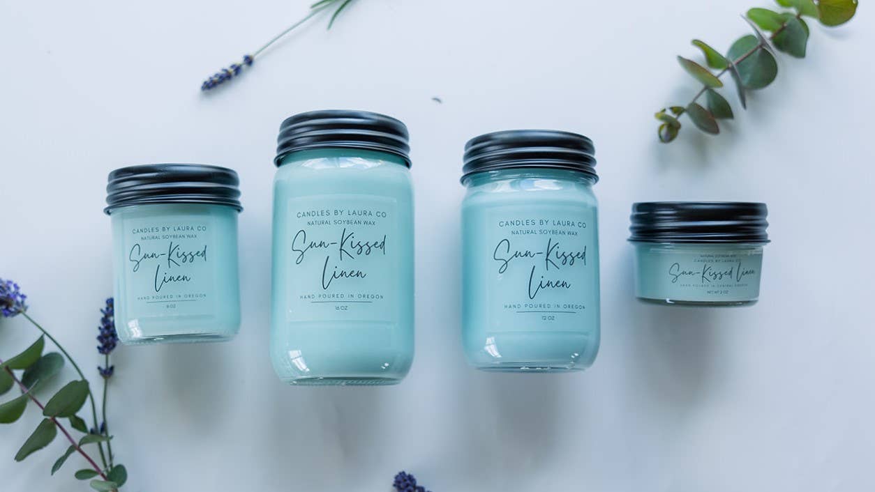 Sunkissed Linen Soy Jar Candle: 8 oz