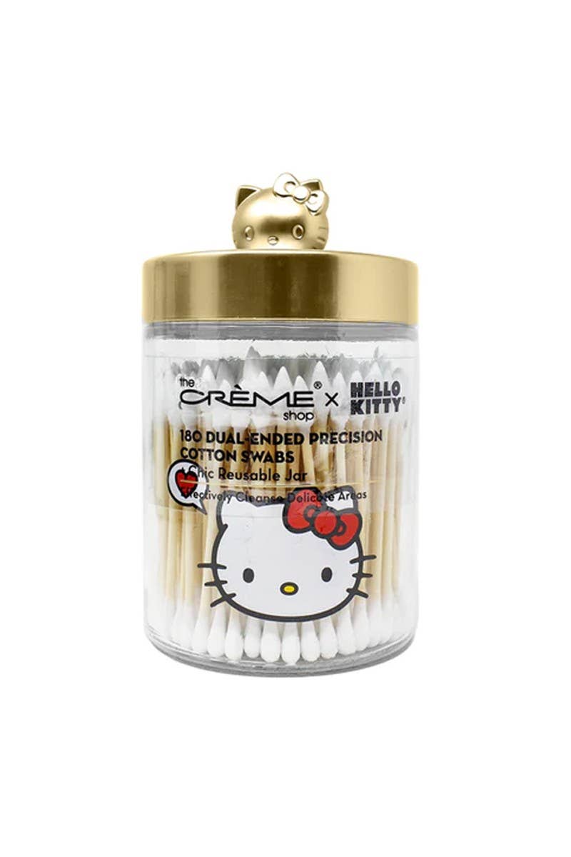 TCS HKCRJ9350x Hello Kitty Glass Jar Cotton Swab - 4pc