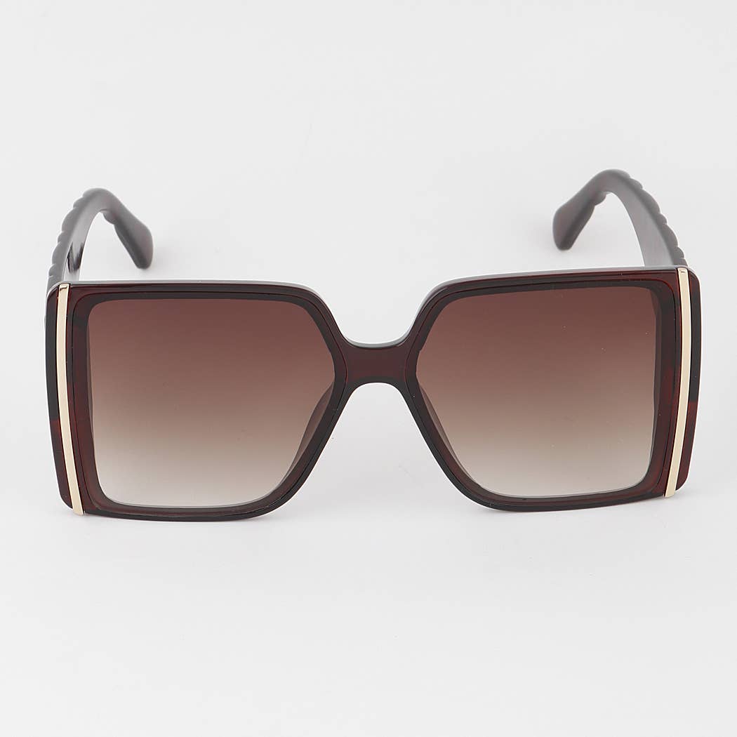 Modern Stripe Box Sunglasses: Mix Color