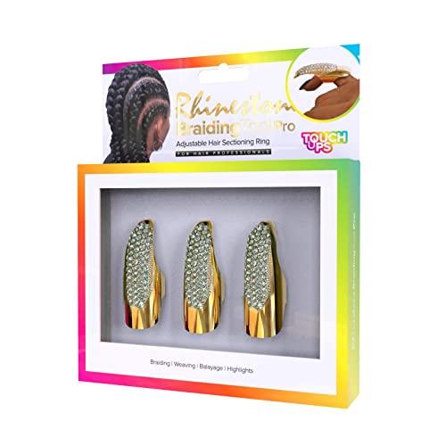 Touchups Rhinestone Braiding Tool Pro Adjustable Hair Sectioning Ring for Hair Professionals