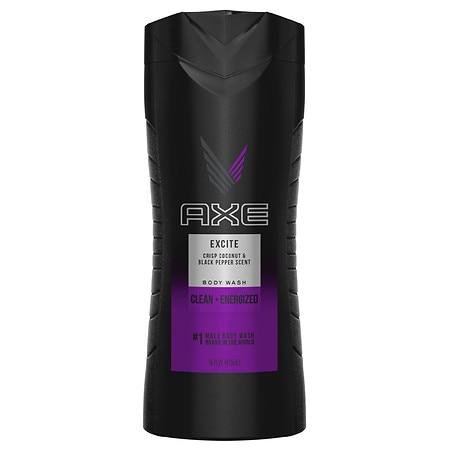 AXE Men S Liquid Body Wash 12H Refreshing Scent Excite Crisp Coconut & Black Pepper oz