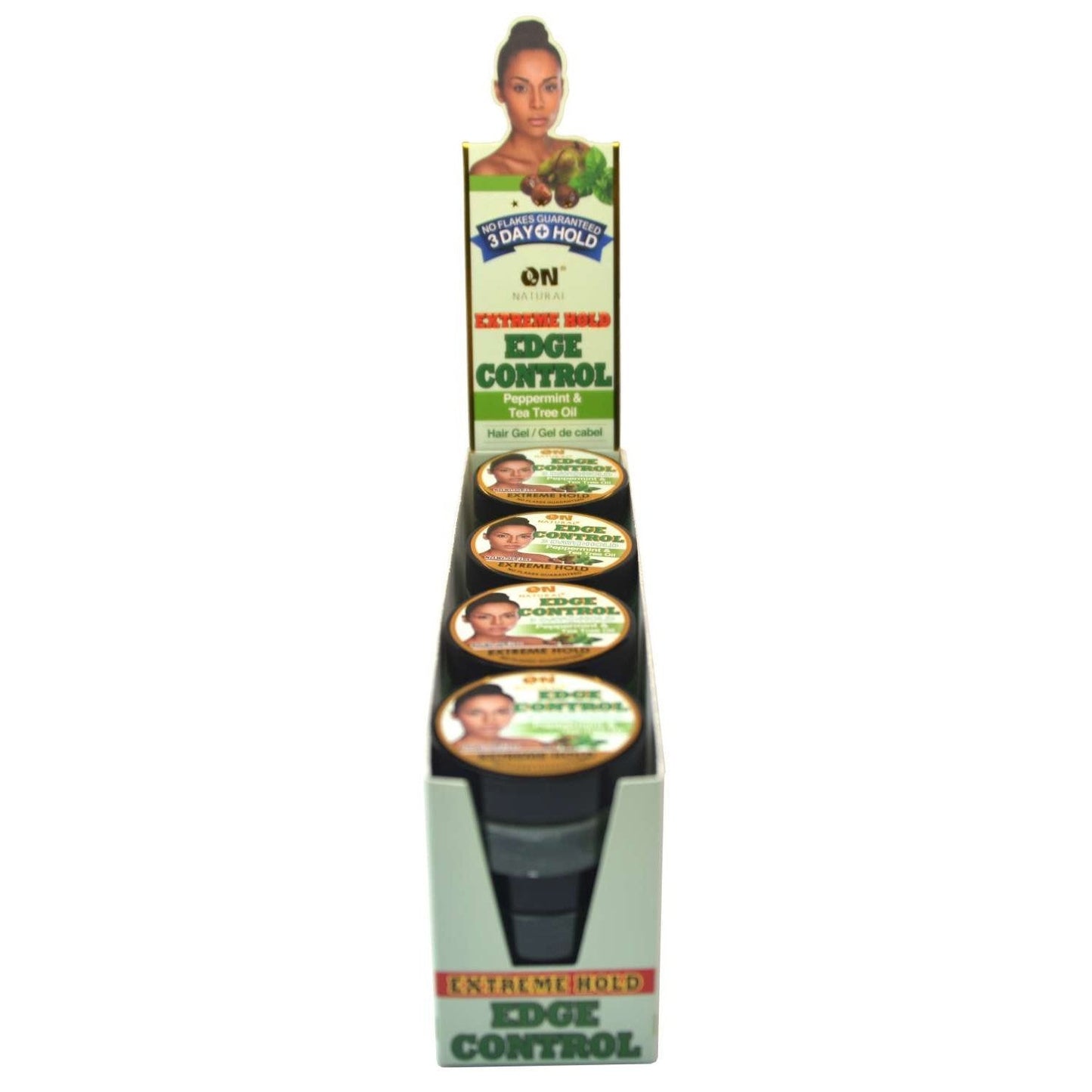On Natural Edge Control Extreme Hold Hair Gel Peppermint Tea Tree Oil