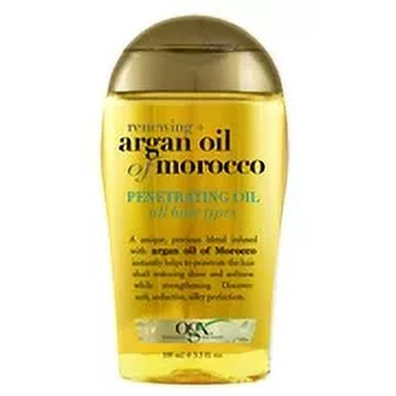 Renewing + Argan Oil of Morocco Penetrating Hair Oil Treatment, Moisturizing & Strengthening Silky Hair Oil for All Hair Types, Paraben-Free, Sulfated-Surfactants Free, 3.3 Oz (Pack of 2)