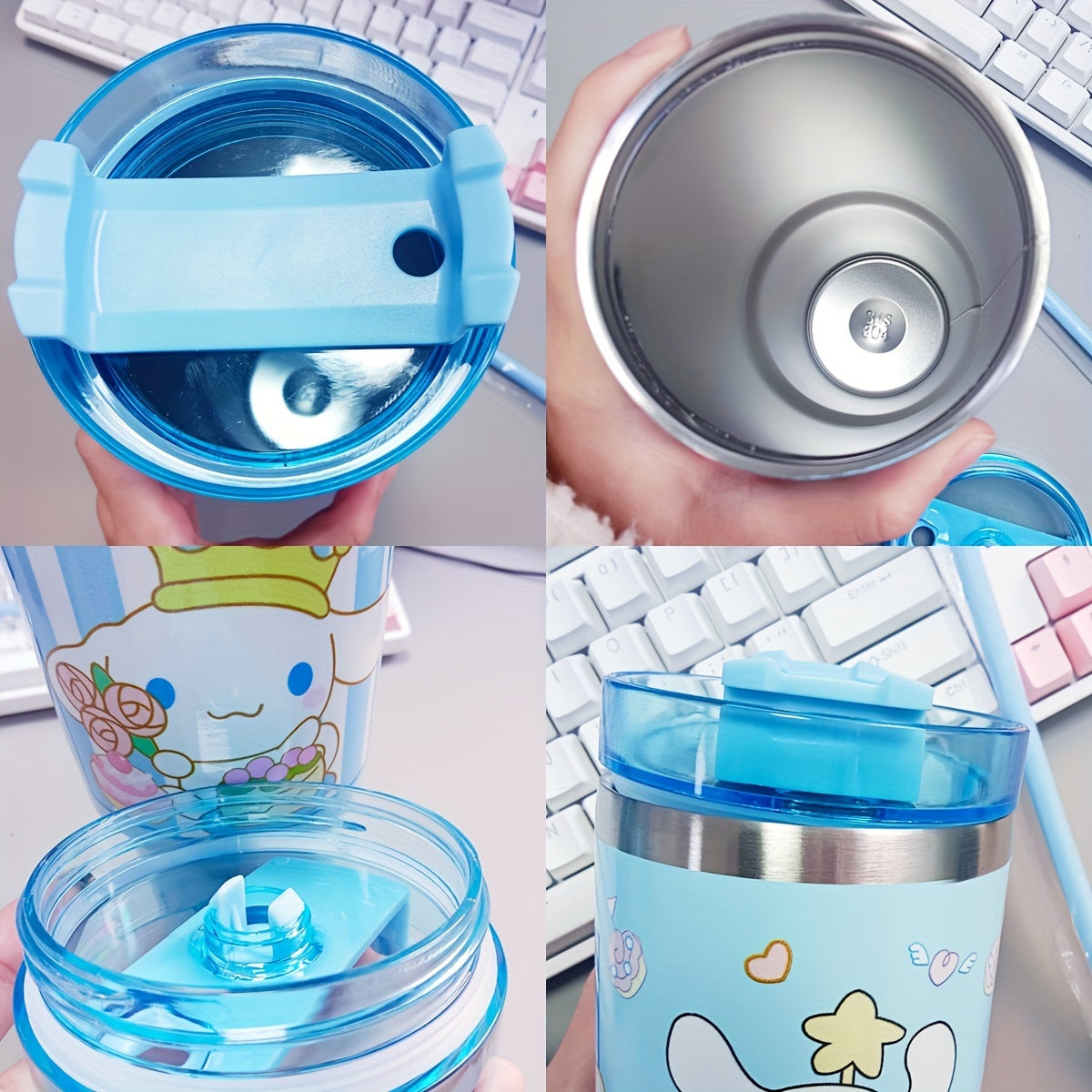 1pc, Sanrio Tumbler, Hello Kitty Kuromi Water Bottle 30oz Stainless Steel