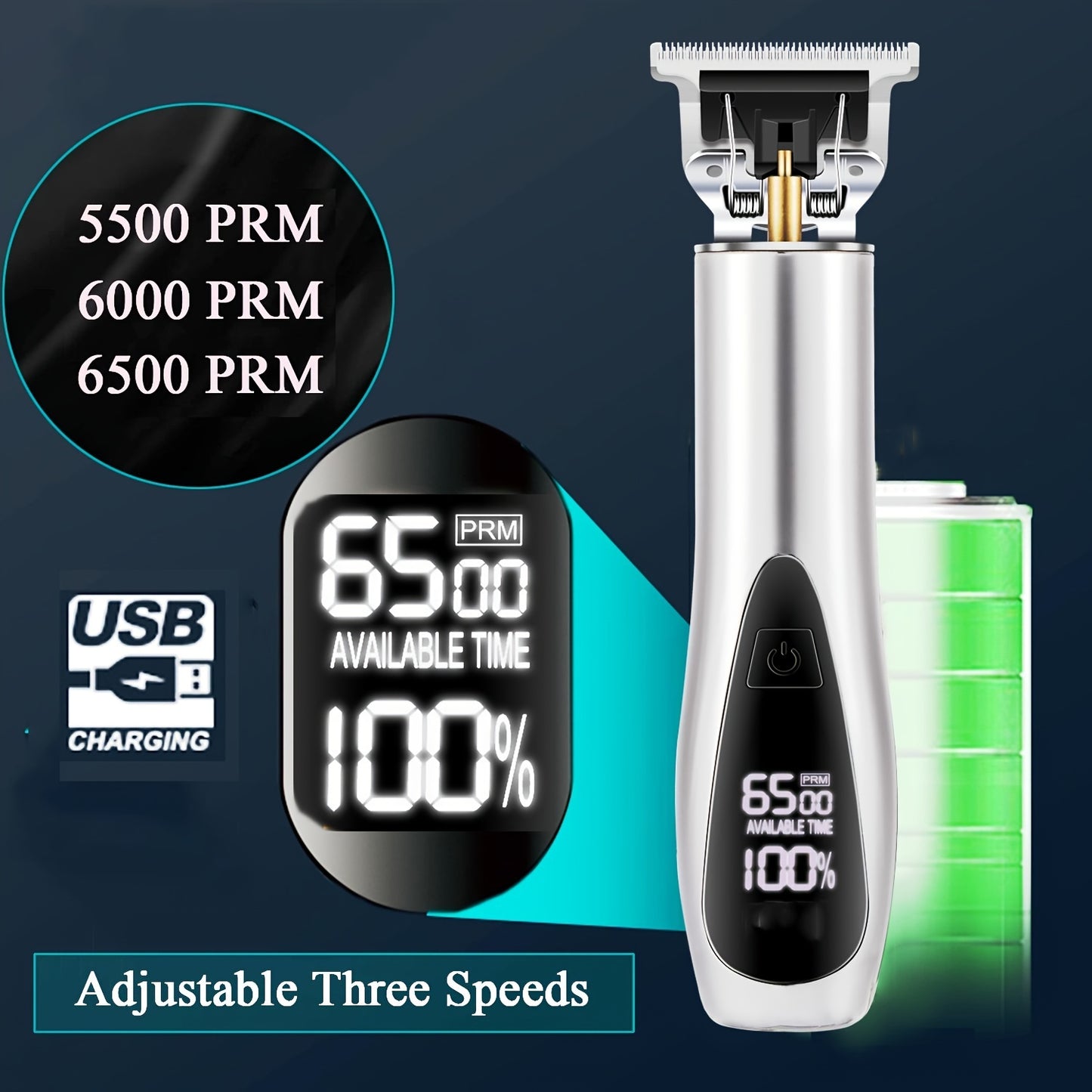 3pcs Professional Barber Clipper Hair Trimmer and Shaver Set, Cordless Hair Clippers for Men, Electric Hair Cutting Kit, Rechargeable Men's Beard Trimmer and Body Trimmer Set