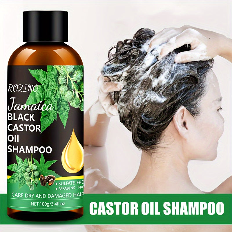 2pcs/Set Black Castor Oil Hair Shampoo And Conditioner Set, Natural Castor Oil Extract, Healthy Hair Penetrates Root To Tip