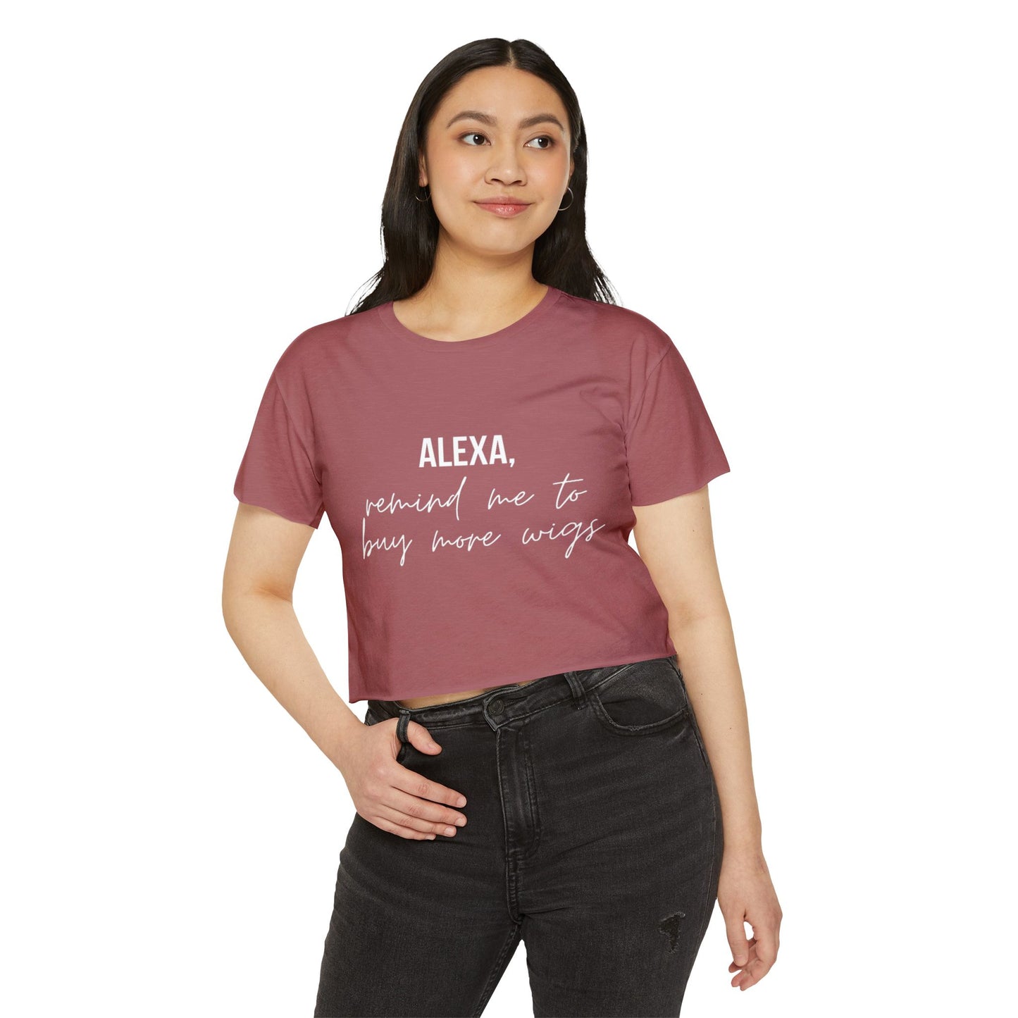 Alexa Buy Me More Wigs Women's Festival Crop Top