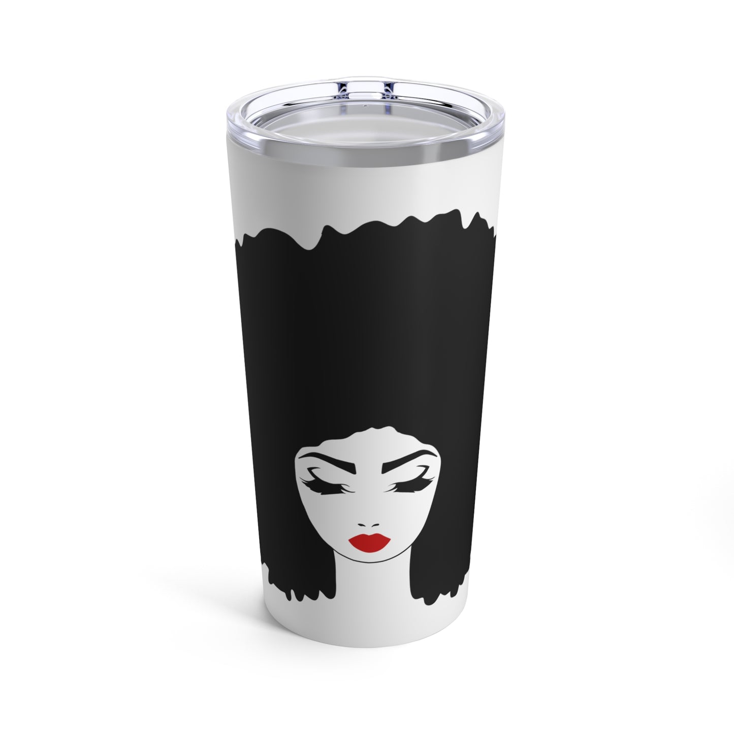 Customized 20oz Tumbler with African American Female Design | Natural Afro Hair Style | Personalized Drinkware