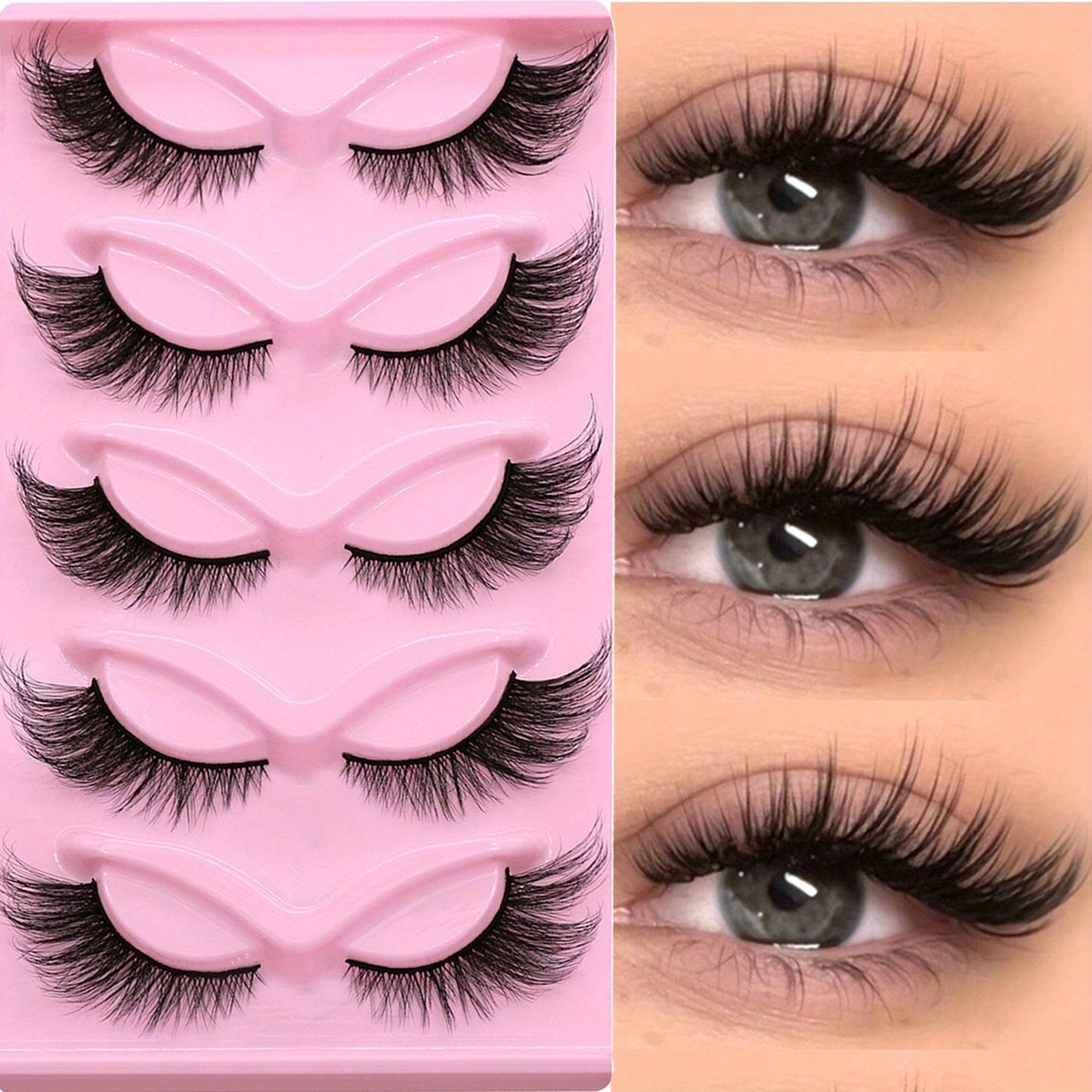 15Pairs/3Pack Cat Eye Lashes Long Lashes Cat Eye Look Wispy Lashes Eye End Elongated Strip Thick False Eyelashes