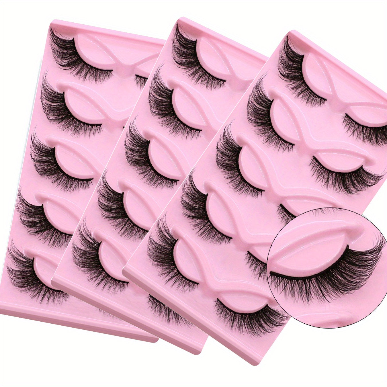 15Pairs/3Pack Cat Eye Lashes Long Lashes Cat Eye Look Wispy Lashes Eye End Elongated Strip Thick False Eyelashes