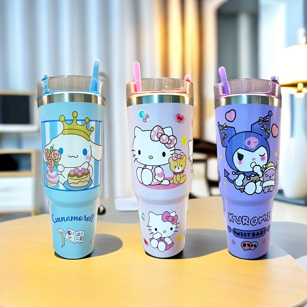 1pc, Sanrio Tumbler, Hello Kitty Kuromi Water Bottle 30oz Stainless Steel