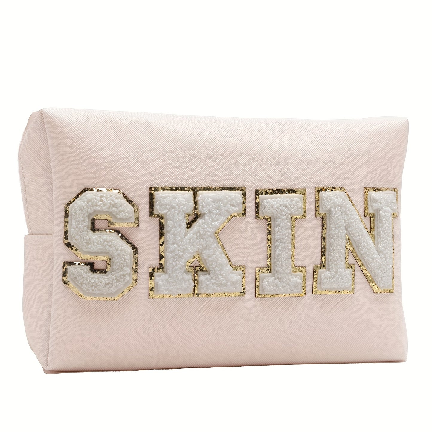 GLAM Chenille Letter Makeup Bag