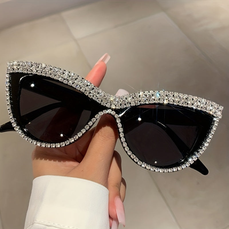 Luxury Cat Eye Fashion Sunglasses For Women Men Sparkling Rhinestone Glasses