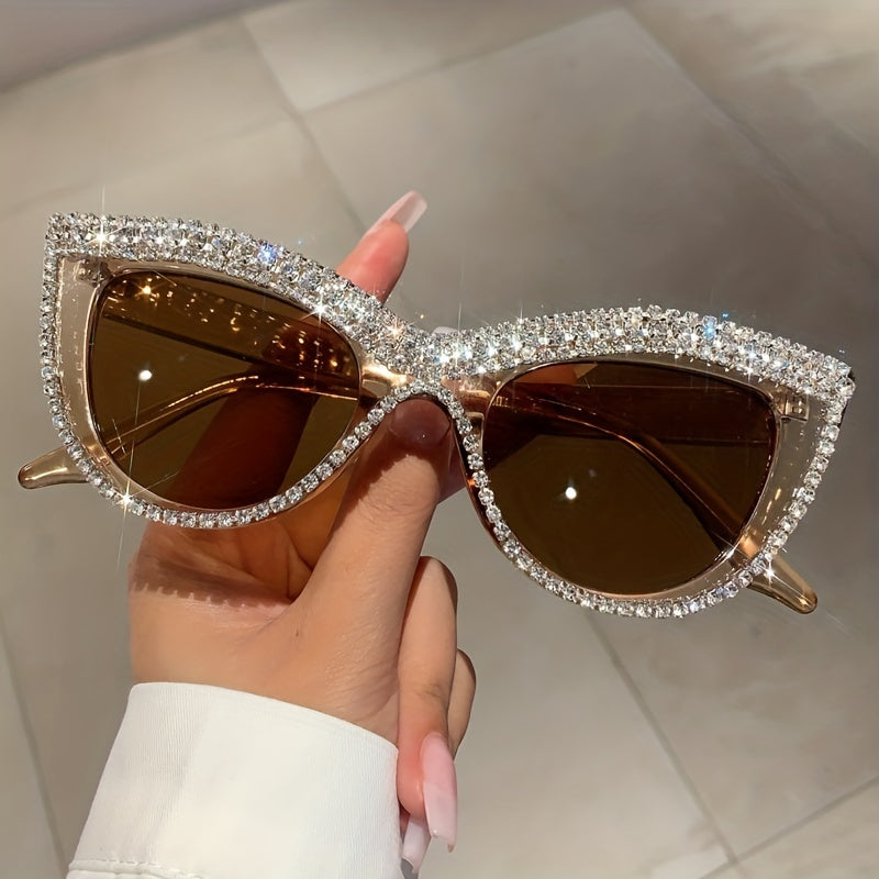 Luxury Cat Eye Fashion Sunglasses For Women Men Sparkling Rhinestone Glasses