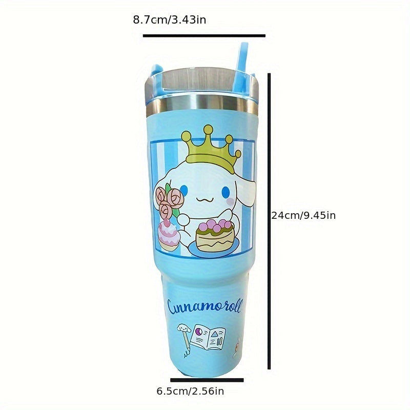 1pc, Sanrio Tumbler, Hello Kitty Kuromi Water Bottle 30oz Stainless Steel