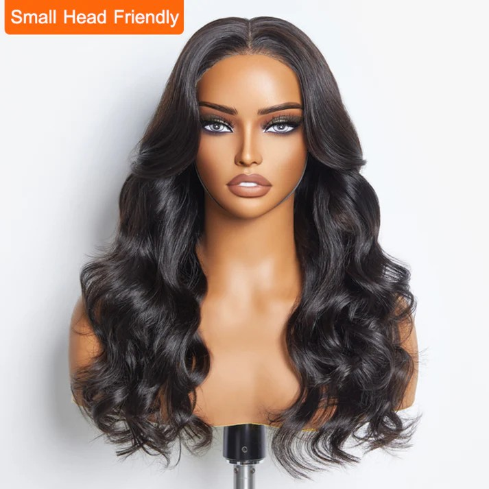 24 Inches 5"x5" Body Wavy Wear & Go Glueless #1B Lace Closure Wig-100% Human Hair