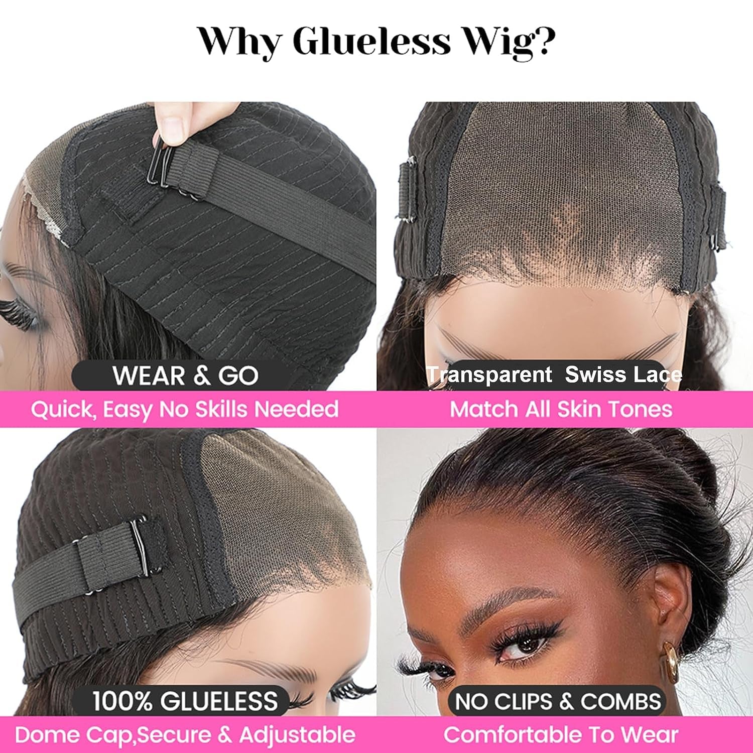 Hair Wear and Go Glueless Wigs Bob Wigs Human Hair Pre Plucked Water Wave Lace Front Wigs