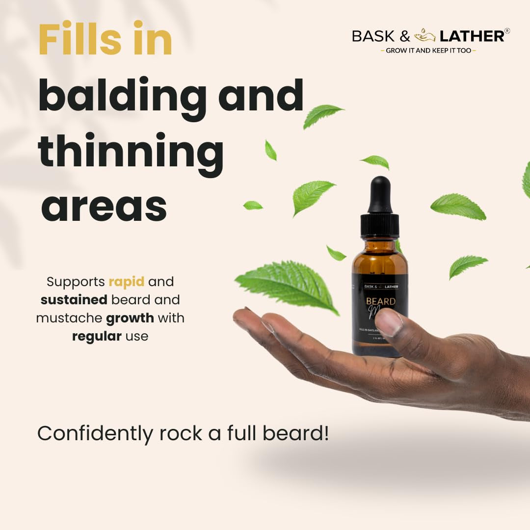 Beard Magic Growth Oil for Men, Helps Stimulate Hair Growth and Softness, Natural Oil for Bald Spots and Patchy or Thin Facial Hair, Supports a Thicker Fuller Beard, 1 Fl Oz