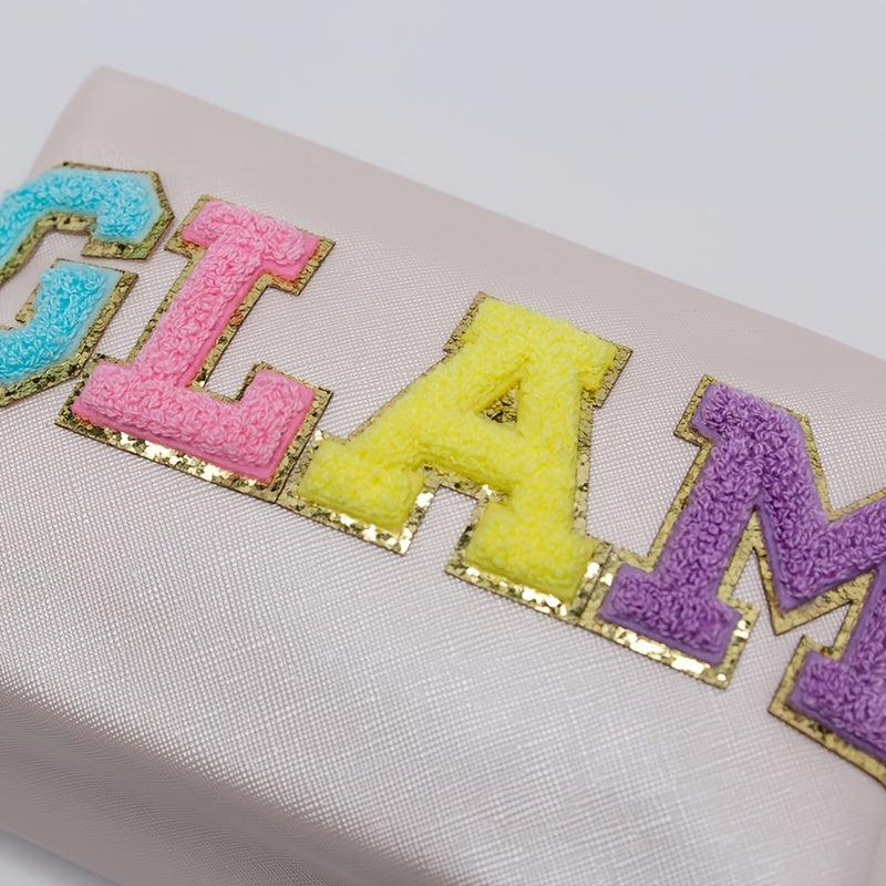 GLAM Chenille Letter Makeup Bag